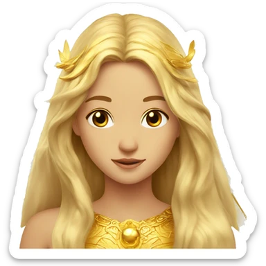 big wings, sun, gold, Beautiful, fairy, long hair sticker