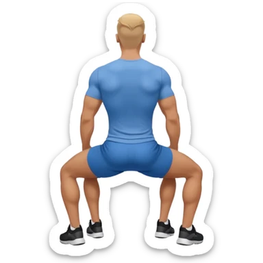 guy working out glutes with shirt on from the back sticker