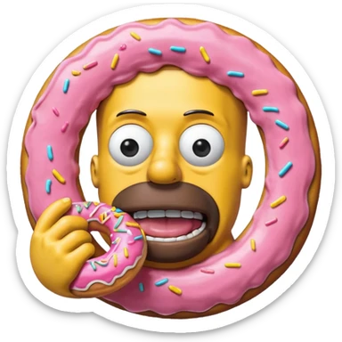 Homer simpson qui mange un donuts sticker