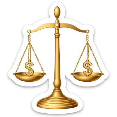 A balanced scale with two gender symbols on each side, symbolizing gender equality in society. sticker
