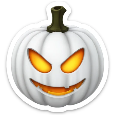 Halloween pumpkin evil in white sticker