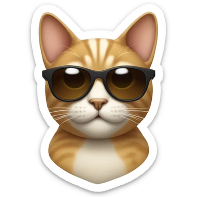Cat with sunglasses sticker