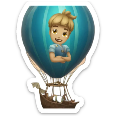 Bolando en un globo a la orrilla del mar sticker