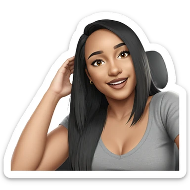 smiling girl in car sticker