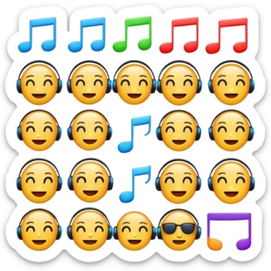 Emoji listen song sticker