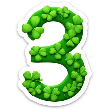 13 with shamrock in it sticker