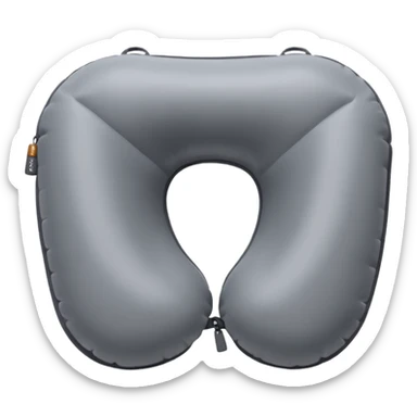A compact inflatable travel pillow with a sleek surface and adjustable firmness. sticker