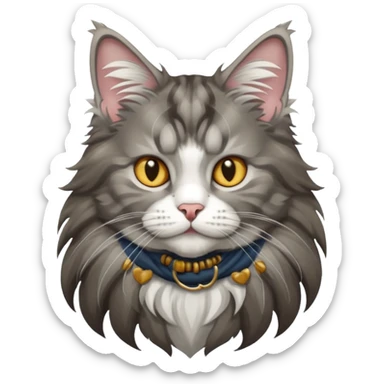 Maine coon gris et blanc  sticker