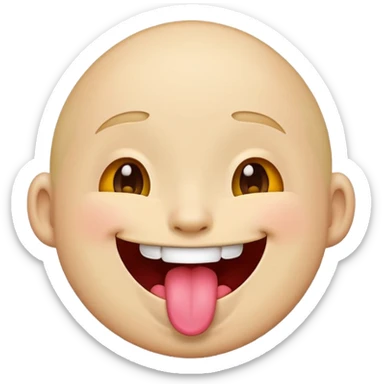 cartoon emoji sticker with a laughing expression and tongue out, colorful and cheerful, no text, suitable for WhatsApp and Instagram sticker