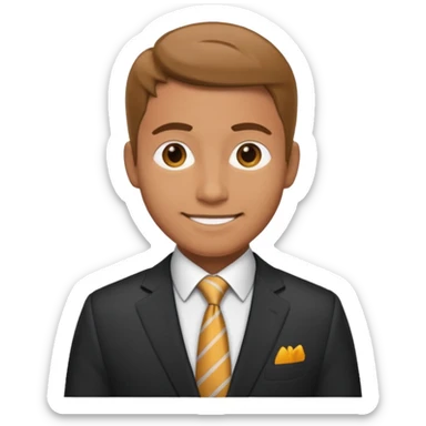 hazme un emoji que le este ayudando a una empresa a dejar de perder tiempo en tareas repetitivas y empezar a centrarse en lo que realmente importa: crecer. y que sea un hombre el emoji sticker