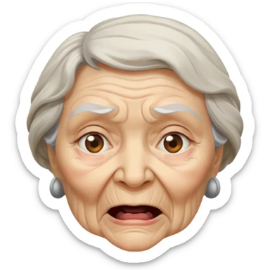 old lady head slap sticker