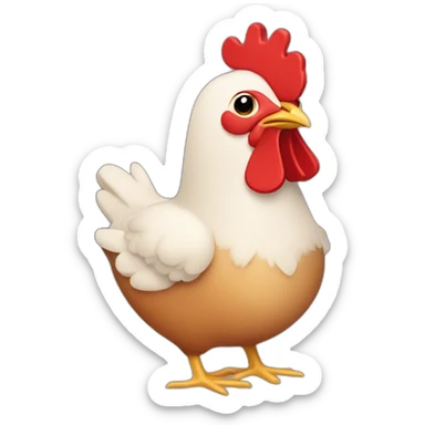 a chicken for christmas in a red recipient sticker
