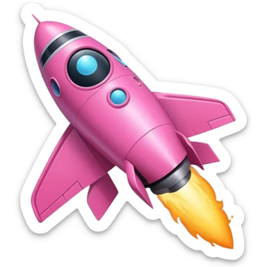 cohete espacial rosa sticker