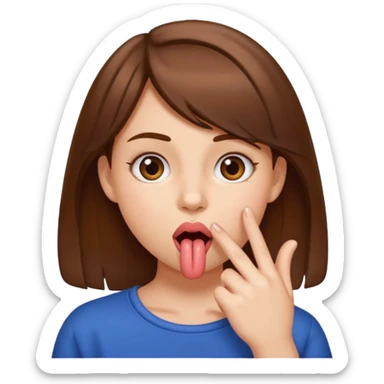 fille doigt dans la bouche tire la langue sticker
