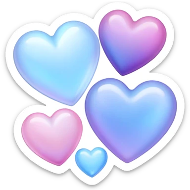 Moonstone hearts pink purple blue pastel sticker