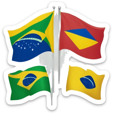 Brazil national flag + Ecuador national flag  sticker
