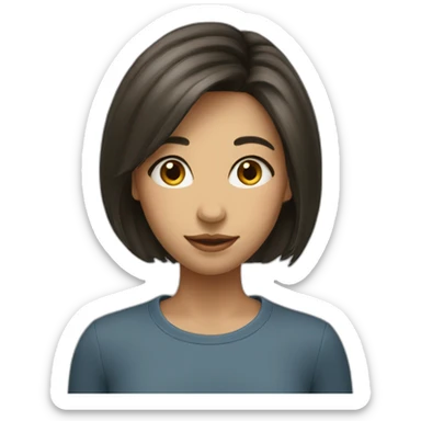 A girl with a big nose and short, beautiful hair sticker