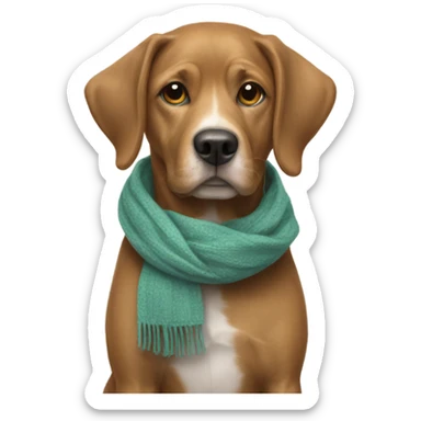 My dog Dublin with a scarf sticker