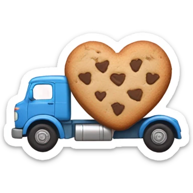 cookie heart with semi truck sticker