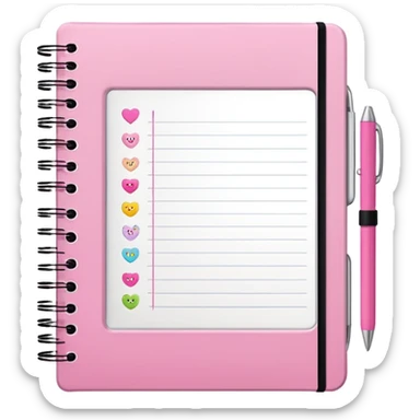 girly pink notebook planer sticker