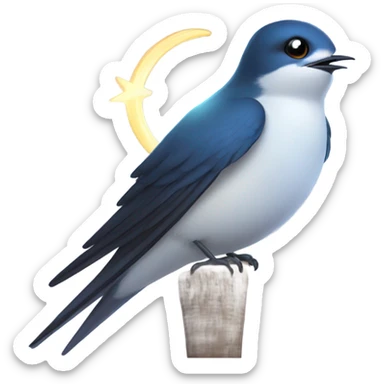 Swallow with halo sticker