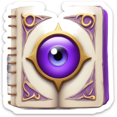 spell book that's purple with evil eye in the middle sticker