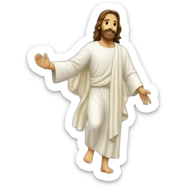 jesus qui fait un foot avec dieu sticker