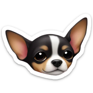 black & tan chihuahua puppy sleeping with a pink blanket  sticker