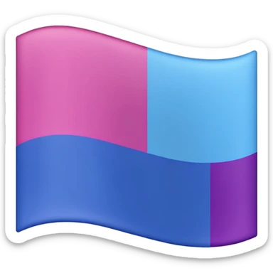 Bisexual bandera con tres colores rosa violeta y celeste  sticker