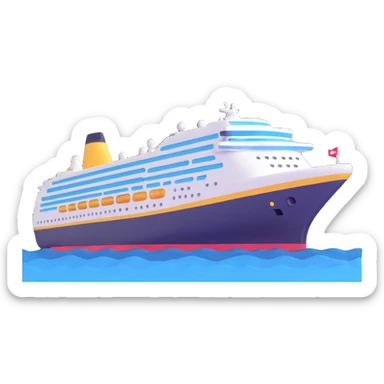 cruise ship on ocean sticker