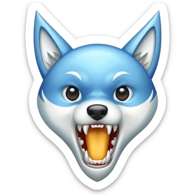 Sharp wolf fang tooth only sticker