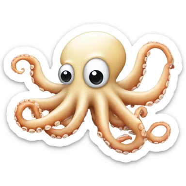 Octopus eating calamari sticker
