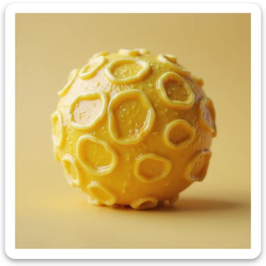 hyperrealistic 3d yellow fat cell (adipocyte), no background, with different details sticker