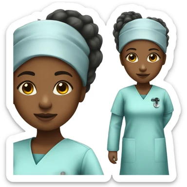 Young black girl surgeon sticker
