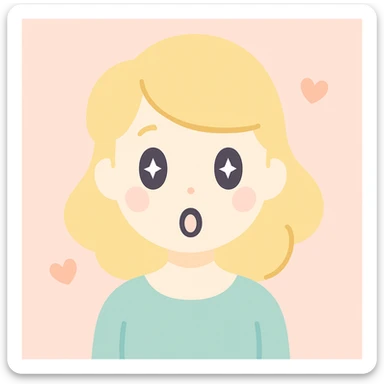 an aesthetic shocked blonde woman, soft pastel colors, elegant, modern, visually pleasing, minimal background sticker