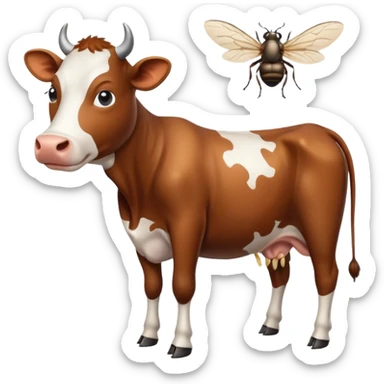 a cow who is hot sticker
