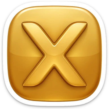 emoji-style glossy icon with two characters: X and S placed side by side forming “XS”, bold rounded font, golden 3D shine, smooth gradients, soft highlights, transparent background

 sticker