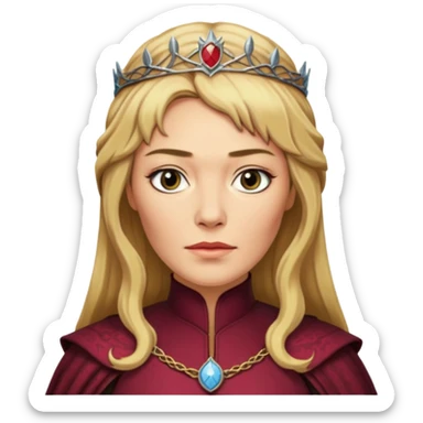 Cersei Lannister wihtout crown   from Games of throne character face only front face sticker