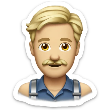 geotechnical dirty blonde guy with mustache sticker