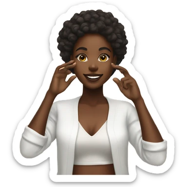 Black girl doing glow recipe skincare sticker
