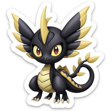 Spooky scary dark gloomy Meloetta-Giratina-Noibat-Pokémon-Fakémon-fusion-hybrid-creature sticker