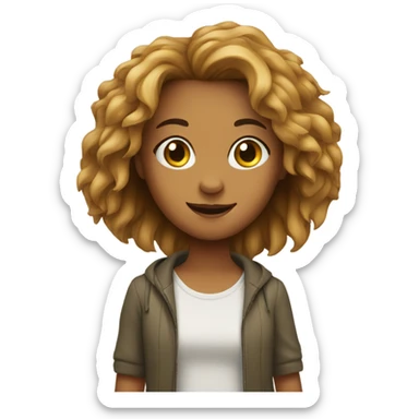 girl with lion  sticker