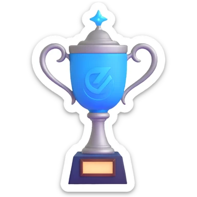 Triwizard Cup trophy with serpent handles, glowing blue magical cup from Harry Potter sticker