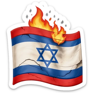 Burning israel flag sticker