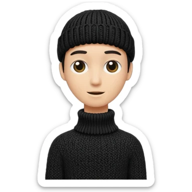 long-necked black knitwear sticker