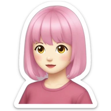 Nana Komatsu in Anime with Dark Pink Hair sticker