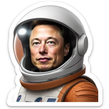 Elon Musk on mars sticker