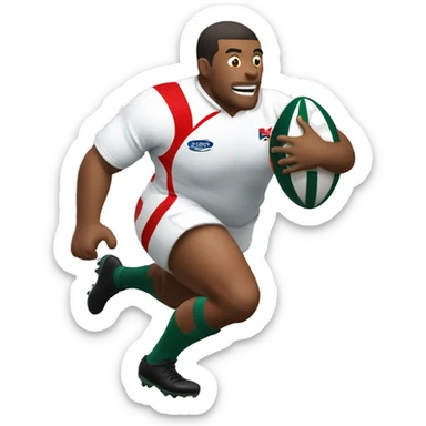 rugby player with rugbyball running sticker