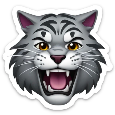 Wildcat mascot, garnet and grey background  sticker