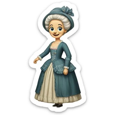 18th century Swiss lady in dress sticker